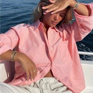 NWOT Djerf Avenue Breezy shirt apricot